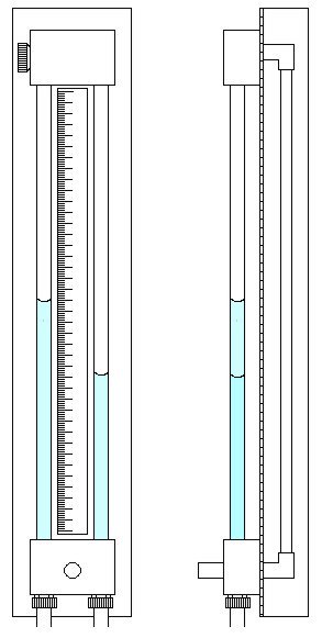 Manómetro diferencial con columnas de agua, escala de 1 m y entrada para presurizar H12-2