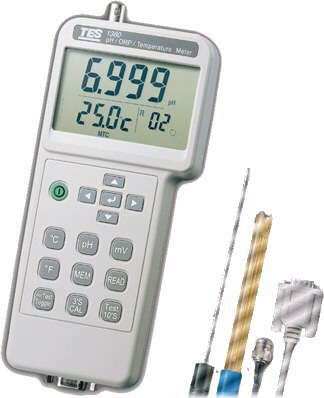 Cabezal digital p/medición de pH y temperatura c/memoria y salida a PC TES-1380