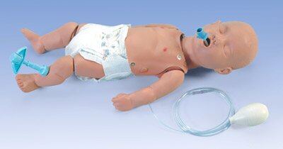 Maniquí de un bebé p/prácticar medidas de reanimación con simulador ECG W44608