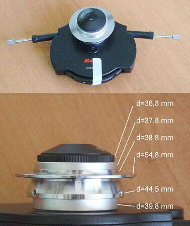 Condensador de contraste de fases y campo claro de 5 posiciones p/microscopios de las series B1 y B3 1101000301581