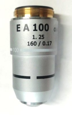 Objetivo Acromático EA, 100X, A.N.: 1,25, retráctil, para inmersión en Aceite 1101001701212