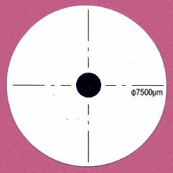 Tarjeta circular con referencia dimensional p/lupas estereoscópicas digitales y similares 1101002300131