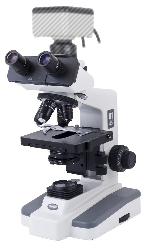 Microscopio biológico trinocular, con óptica de alto contraste, iluminación LED y cabezal Jentz B1-253ASC LED