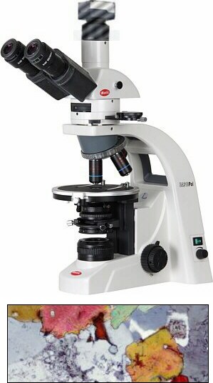 Microscopio ergonómico trinocular de polarización c/divisor 80/20 BA310Pol Trinocular 80/20