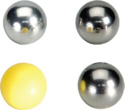 Juego de 4 esferas de las mismas dimensiones c/materiales de distinta densidad y/o distribución de masa ME-8968