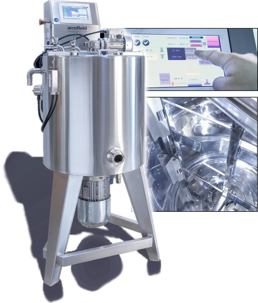 Aparato multiuso p/mezcla, emulsificación, fermentación y/o pasteurización c/depósito encamisado de 50 litros FT140X-50-CCT-A