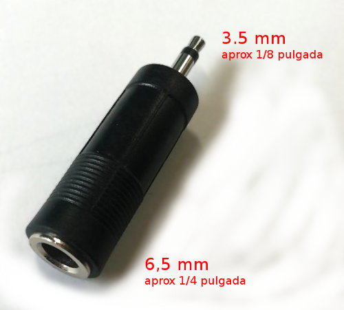 Adaptador para entradas de audio: jack (hembra) de 6.5 mm y plug (macho) de 3.5 mm, monoaural Adapt Mono 65H 35M
