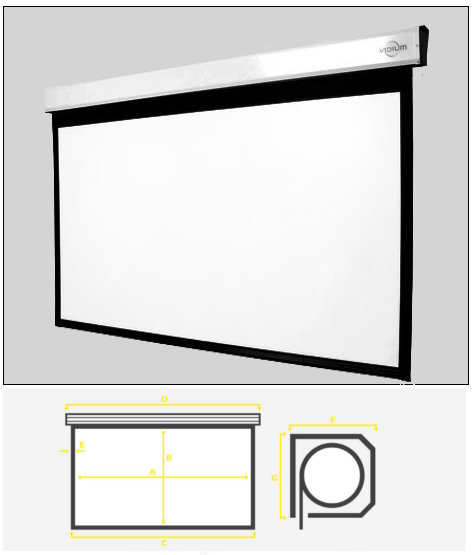 Pantalla de proyección para grandes instalaciones, de 646 x 404 cm (16/10), motorizada, con control remoto inalámbrico ES300WS