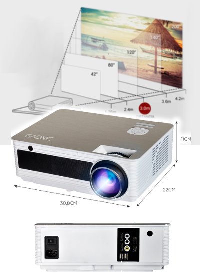 Bendecir Explosivos Nadie Proyector de video multimedia WXGA, gran luminosidad, LED 200 W, audio 5+5  W - TecnoEdu