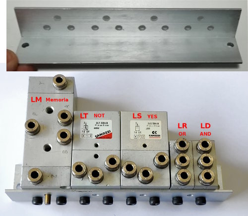 Regleta de soporte para válvulas lógicas neumáticas miniatura 2LQ-8A