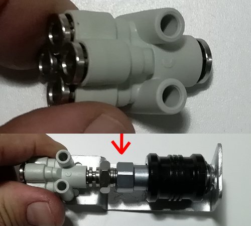 Distribuidor 4 salidas dia 4 mm entrada dia 6mm  7575-6-4