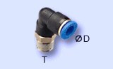 Conector codo 90 tubo 4 mm - rosca M5 TLF PL 04 M5
