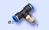 Conector T tubo 4mm - rosca G 1/4 PT 04 G02