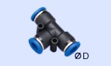 Conector T tubo-tubo 4 mm PUT 04