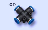 Conector X tubos 4 mm PZA 04