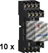 Pack de 10 zócalos para mini relays Zelio SCH RXZE2M114M x 10
