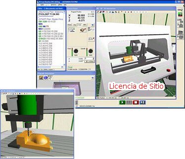 Software p/programar, simular maquinados y controlar Fresadoras y Routers CNC compatibles (licencia de sitio) VR Milling LS