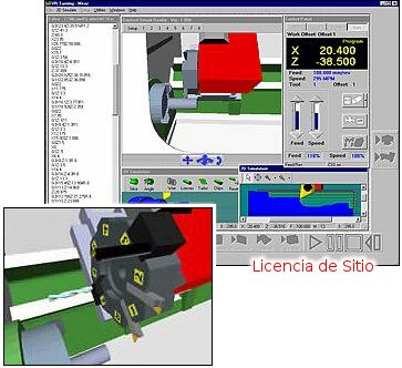 Software p/programar, simular maquinados y controlar Tornos CNC compatibles (licencia de sitio) VR Turning LS