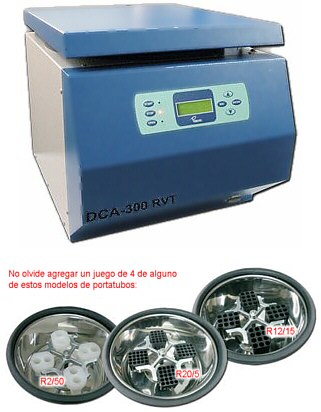 Centrífuga de mesa de gran capacidad c/cabezal oscilante, programable y sistema de bioseguridad DCA-300 RVT