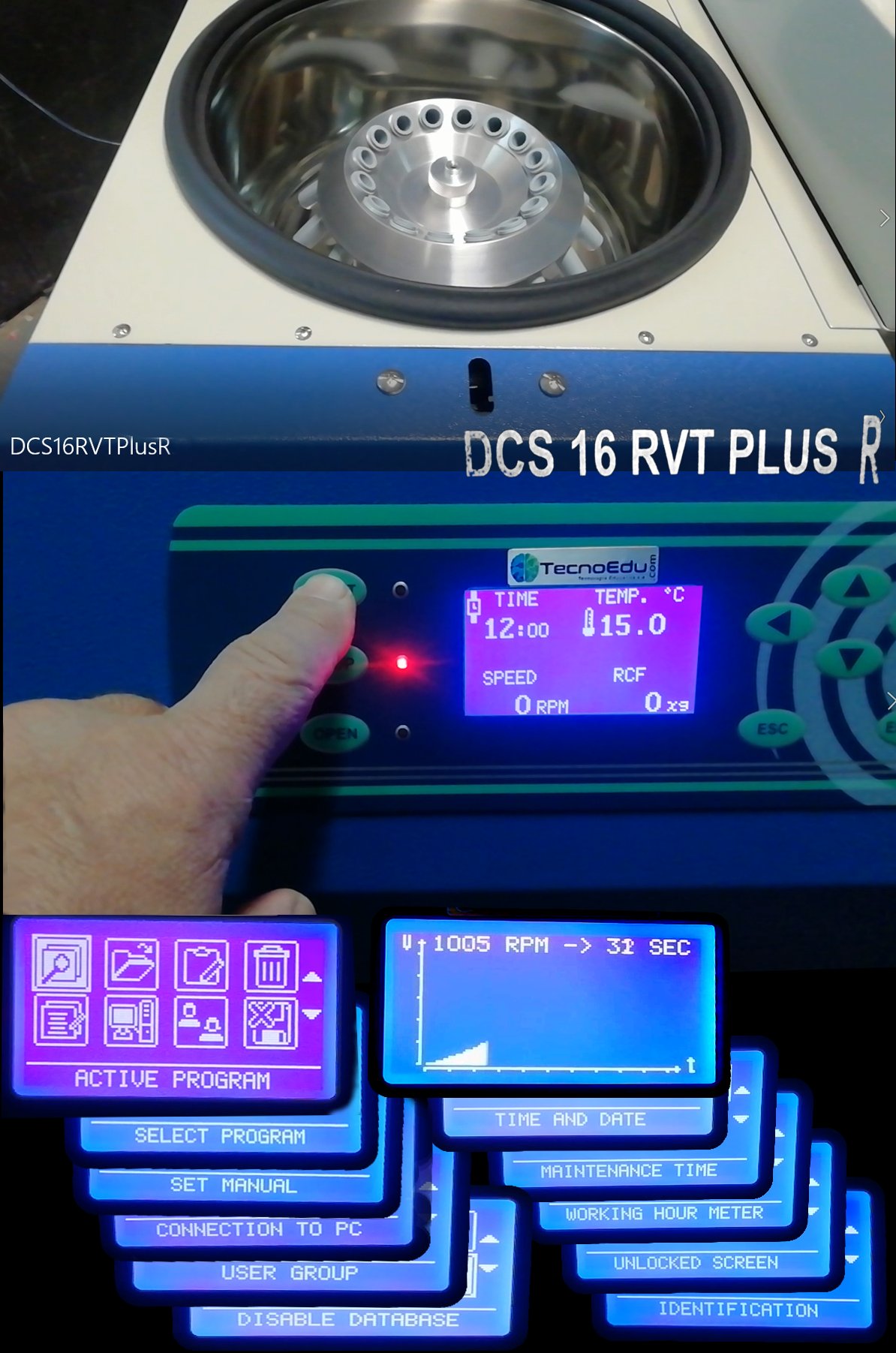 Centrífuga de mesa refrigerada, controlada por microprocesador DCS-16 RVT Plus R