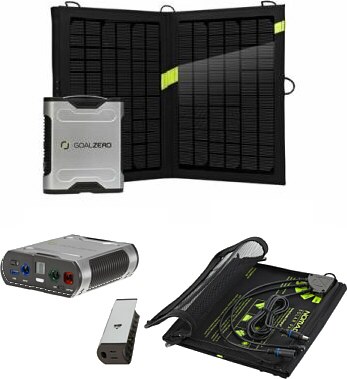 Kit portátil universal para cargar dispositivos móviles con Energía Solar GZ Sherpa 50 Solar Kit