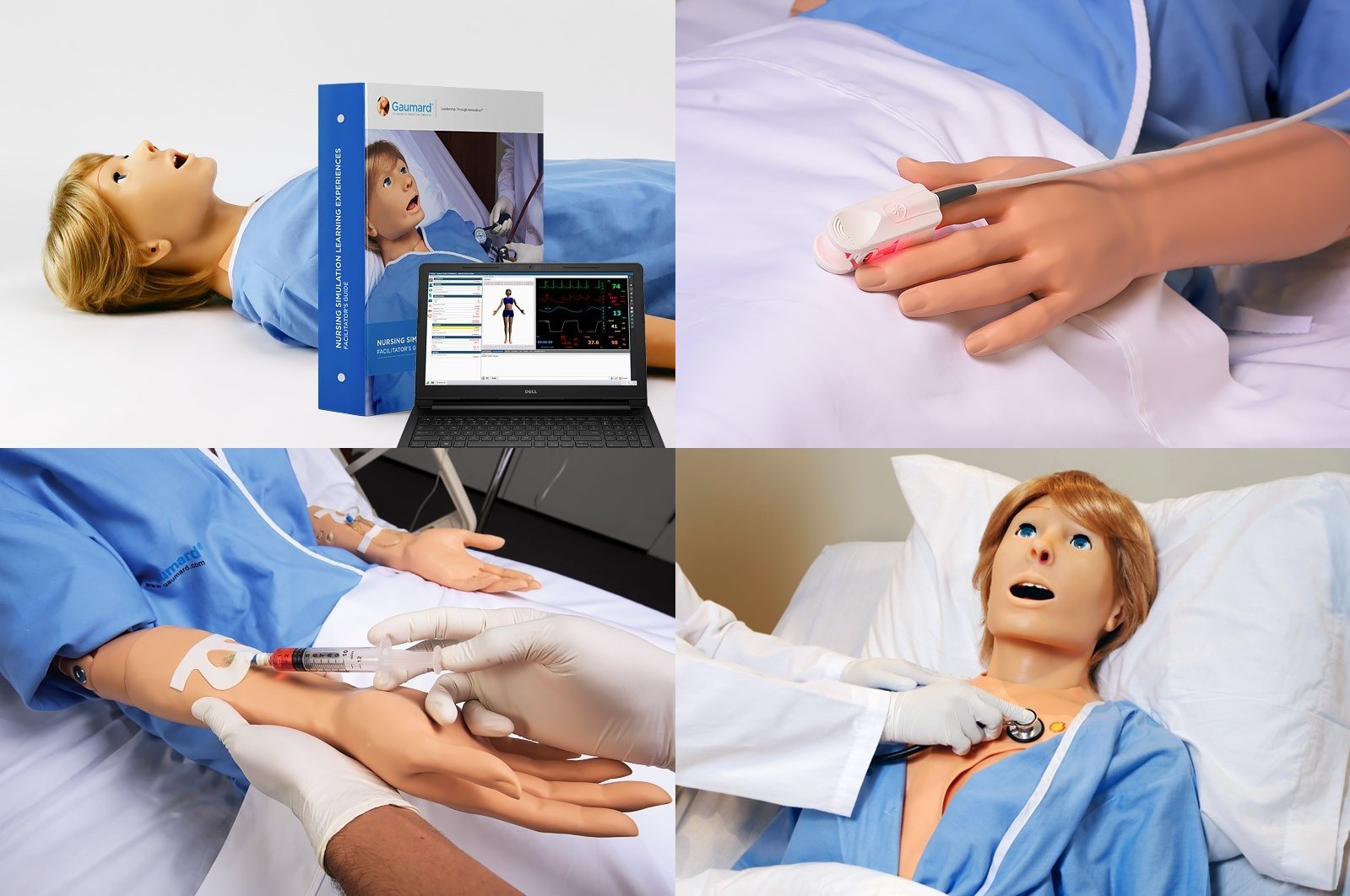 Simulador de paciente adulto de cuerpo completo p/prácticas médicas y de enfermería, c/electrónica y enlace inalámbrico S1001+