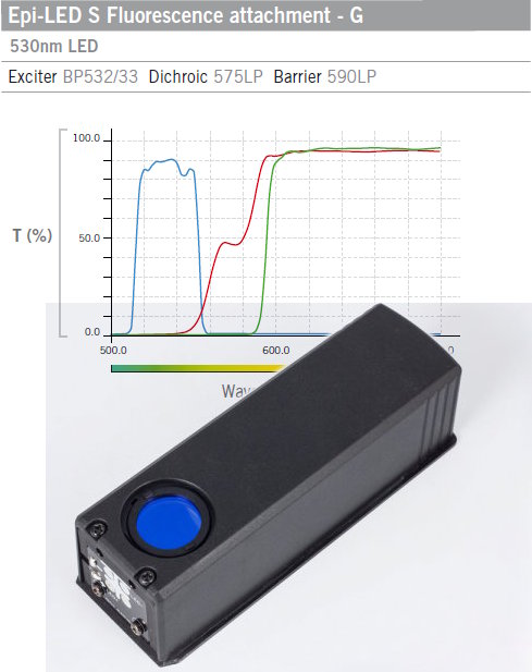 Cubo de filtro estándar VERDE de 530nm con módulo LED 1101001904681