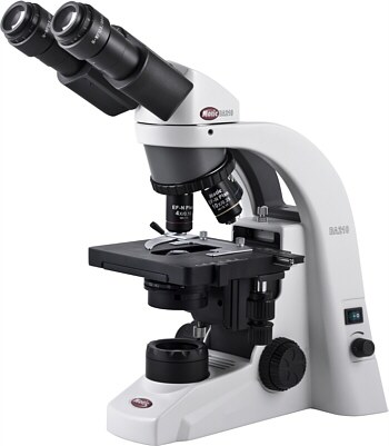 Microscopio Binocular Ergonómico c/Optica Extra Plana Corregida a Infinito BA210 Binocular