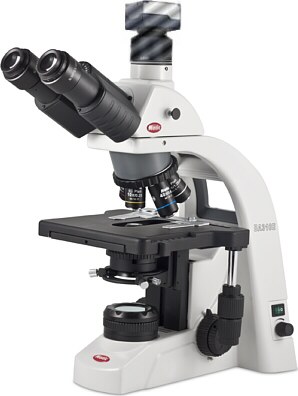 Microscopio ergonómico Trinocular c/Optica Extra Plana Corregida a Infinito BA310 Trinocular