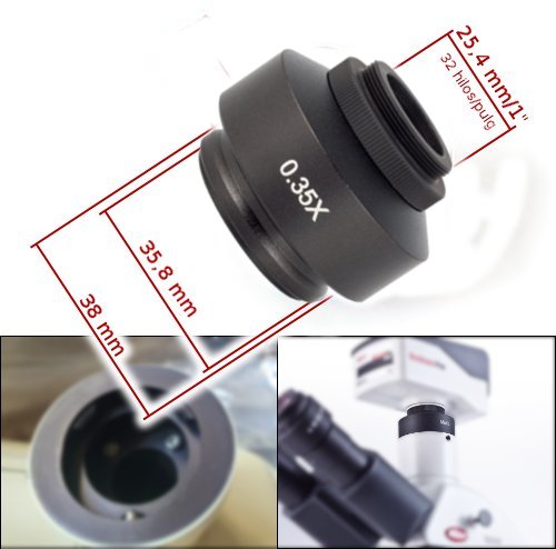 Adaptador ISO p/acoplar cámaras videomicroscópicas 1/3 pulg a instr. trinoculares compatibles BA210/BA310/BA410/SMZ-171 CCAD ISO 035X