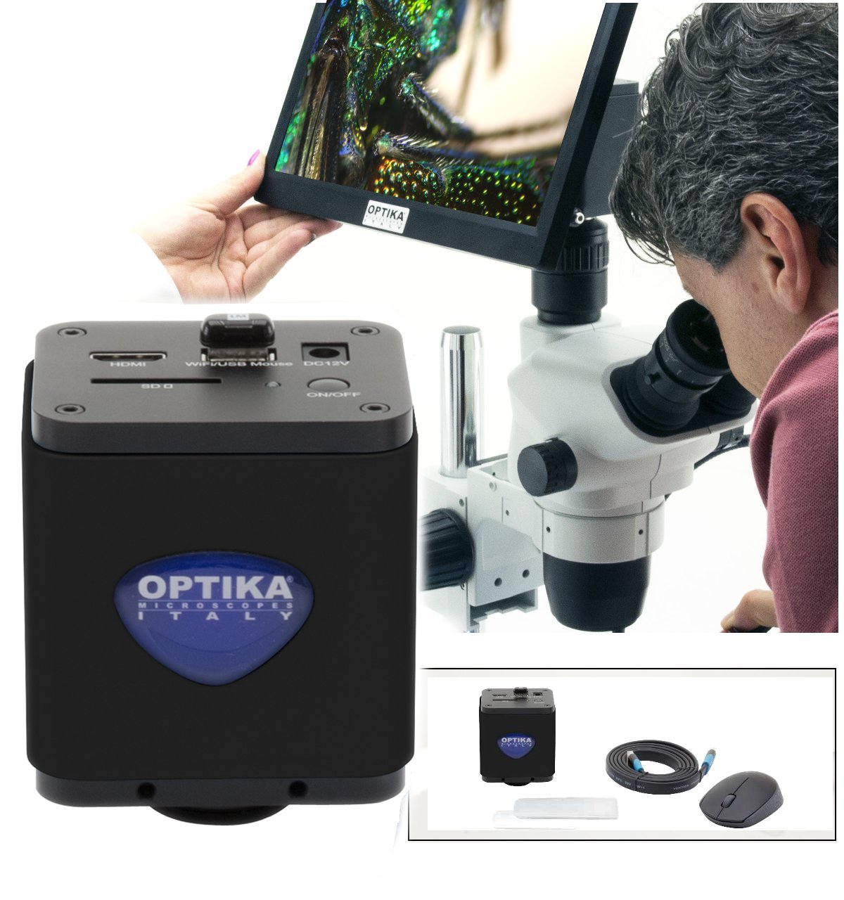 Cámara digital para microscopio y/o lupa estereoscópica HD1080p, 5 MPx, WiFi/HDMI/SD C-WH5